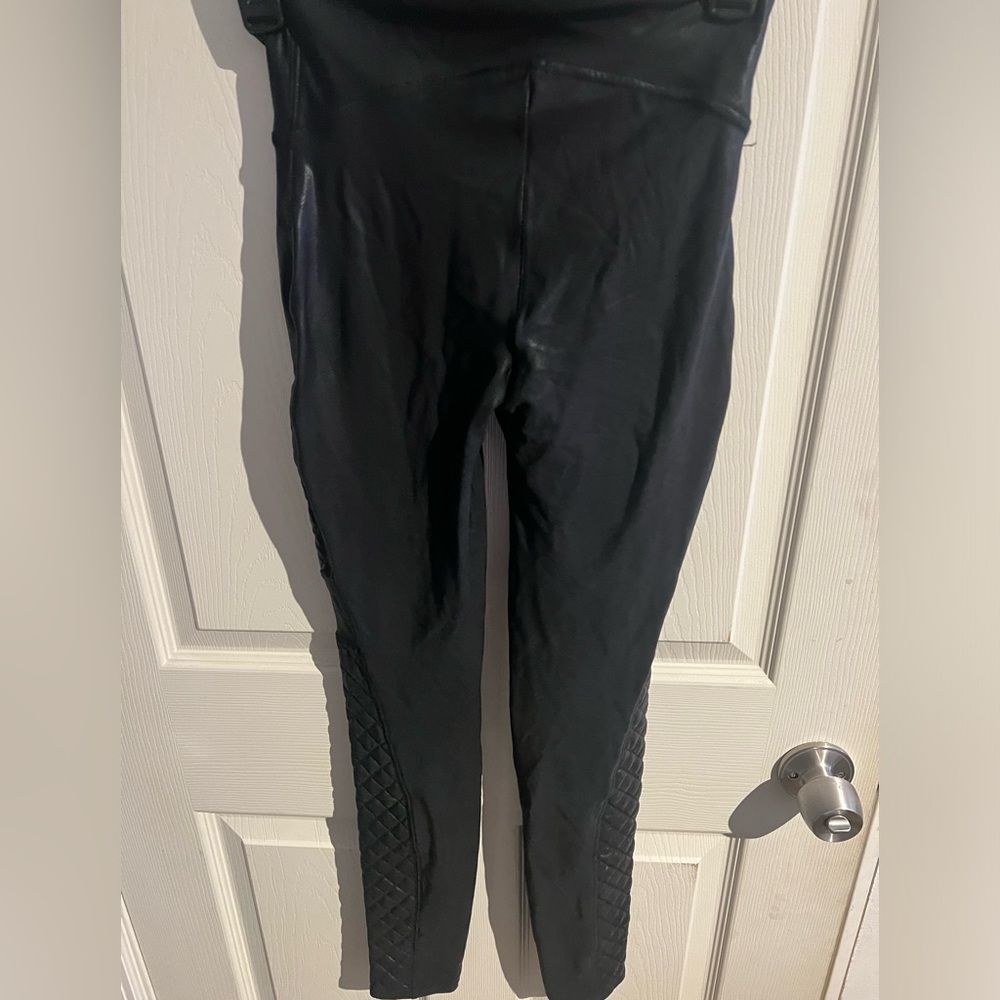 Spanx Faux Leather Moto Leggings Black Size XSmall - Picture 6 of 10